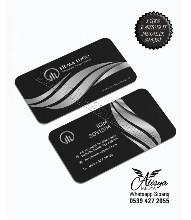 gümüş, siyah modern metalik kartvizit tasarım örnekleri, özel kartvizitler, farklı kartvizitler, kartvizit baskı modelleri